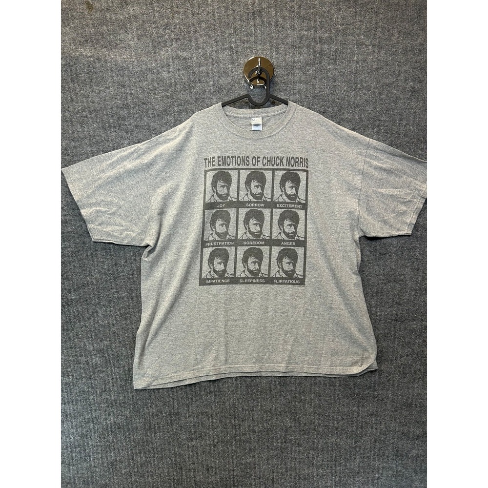 M&O Knits The Emotions of Chuck Norris T-Shirt Men's Gray Graphic Tee - 2XL